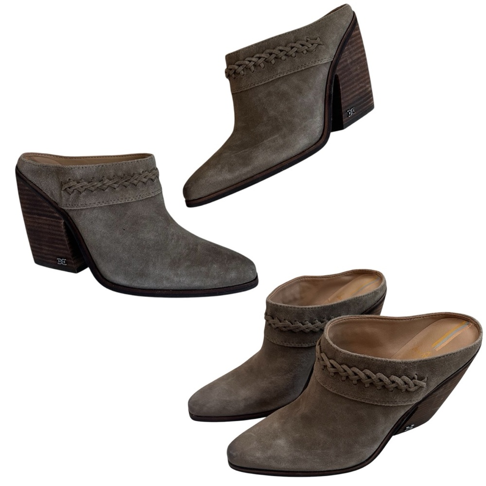 Sam Edelman Alison 7.5 Leather Western Heeled Mules Booties